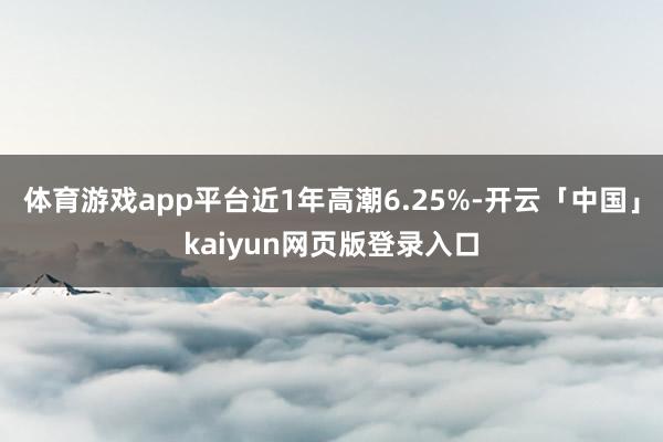 体育游戏app平台近1年高潮6.25%-开云「中国」kaiyun网页版登录入口