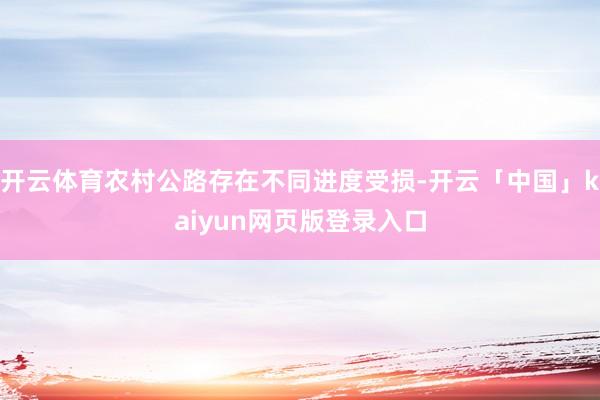 开云体育农村公路存在不同进度受损-开云「中国」kaiyun网页版登录入口