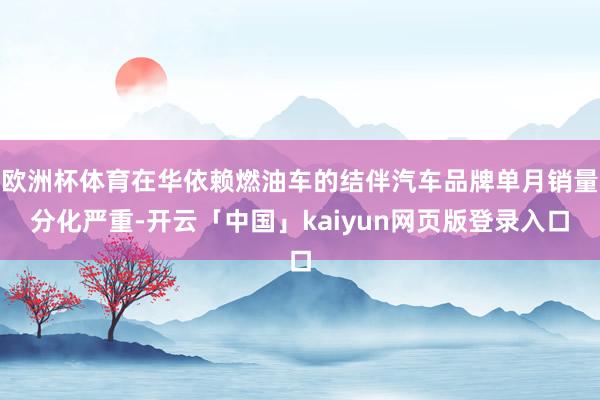 欧洲杯体育在华依赖燃油车的结伴汽车品牌单月销量分化严重-开云「中国」kaiyun网页版登录入口