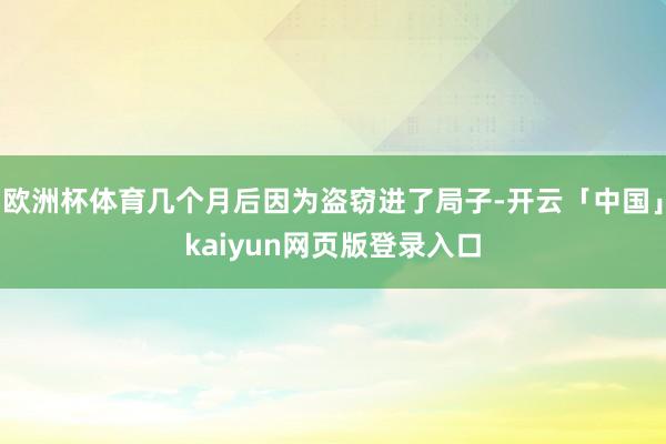 欧洲杯体育几个月后因为盗窃进了局子-开云「中国」kaiyun网页版登录入口