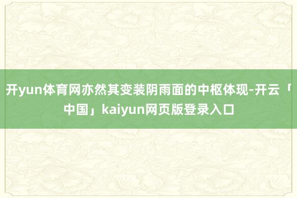 开yun体育网亦然其变装阴雨面的中枢体现-开云「中国」kaiyun网页版登录入口