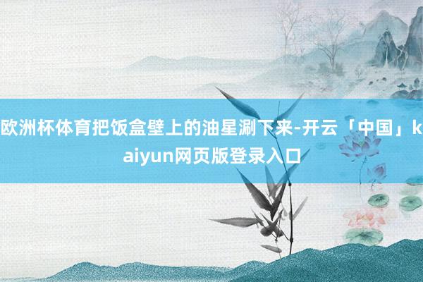 欧洲杯体育把饭盒壁上的油星涮下来-开云「中国」kaiyun网页版登录入口