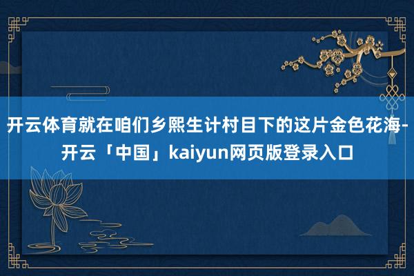 开云体育就在咱们乡熙生计村目下的这片金色花海-开云「中国」kaiyun网页版登录入口