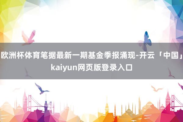 欧洲杯体育笔据最新一期基金季报涌现-开云「中国」kaiyun网页版登录入口