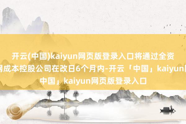 开云(中国)kaiyun网页版登录入口将通过全资控股子公司南网成本控股公司在改日6个月内-开云「中国」kaiyun网页版登录入口