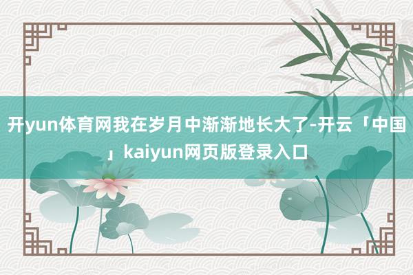 开yun体育网我在岁月中渐渐地长大了-开云「中国」kaiyun网页版登录入口