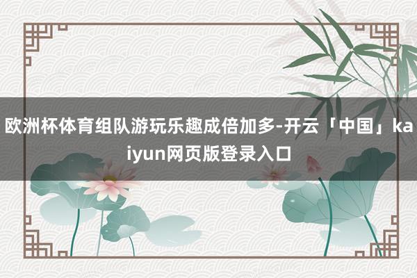 欧洲杯体育组队游玩乐趣成倍加多-开云「中国」kaiyun网页版登录入口