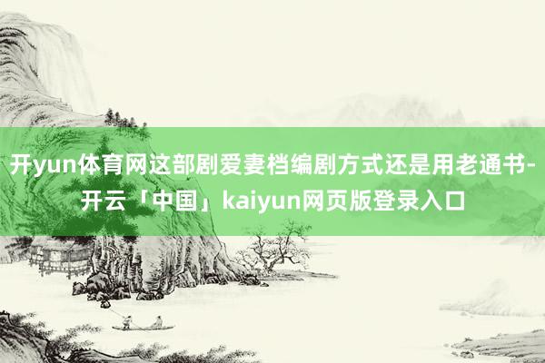 开yun体育网这部剧爱妻档编剧方式还是用老通书-开云「中国」kaiyun网页版登录入口